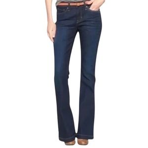 Gap 1969 Dark Blue Long & Lean Wide Flare Leg Stretch Denim Jeans Size 30